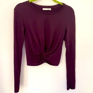 Wilfred long sleeve purple crop top